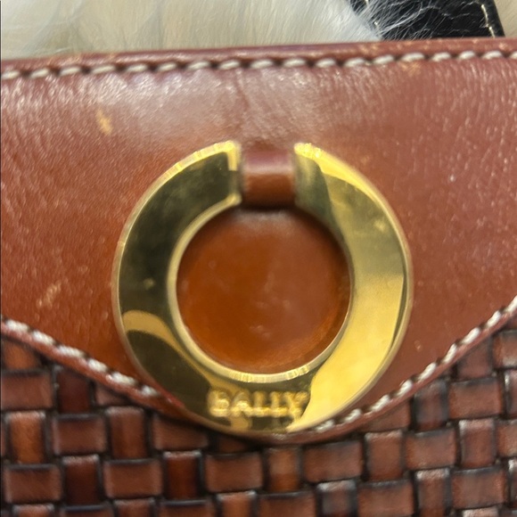 BALLY Black and Brown Woven Handbag - Picture 2 of 16